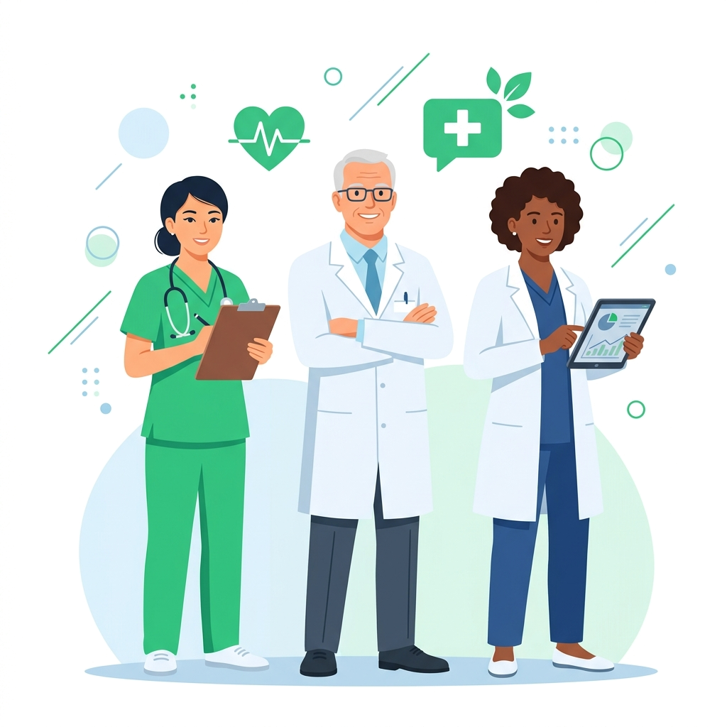 WaslMed care team collaborating with connected healthcare technology